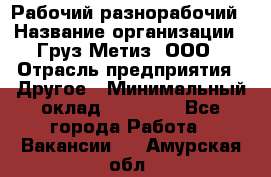 Рабочий-разнорабочий › Название организации ­ Груз-Метиз, ООО › Отрасль предприятия ­ Другое › Минимальный оклад ­ 25 000 - Все города Работа » Вакансии   . Амурская обл.